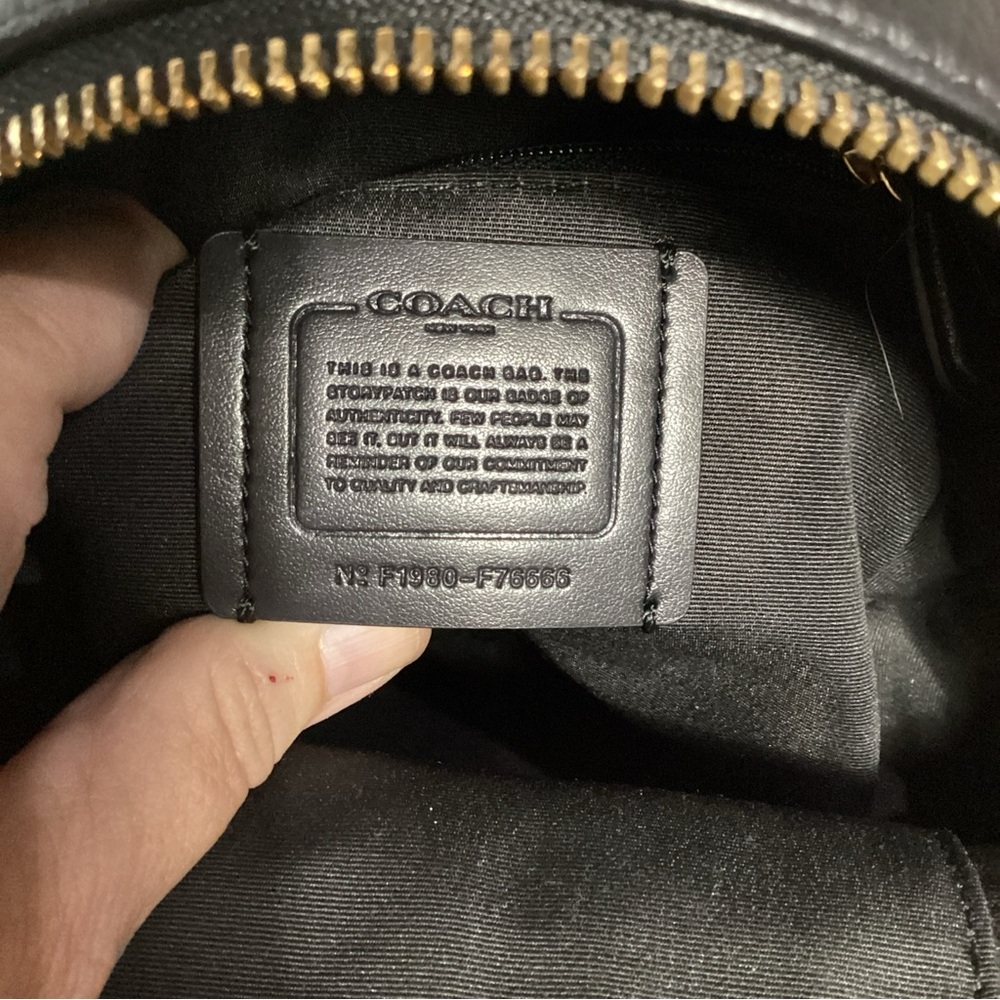 SOLD………..Coach Black Leather Mini Backpack with Brown Shearling EUC - Picture 14 of 15